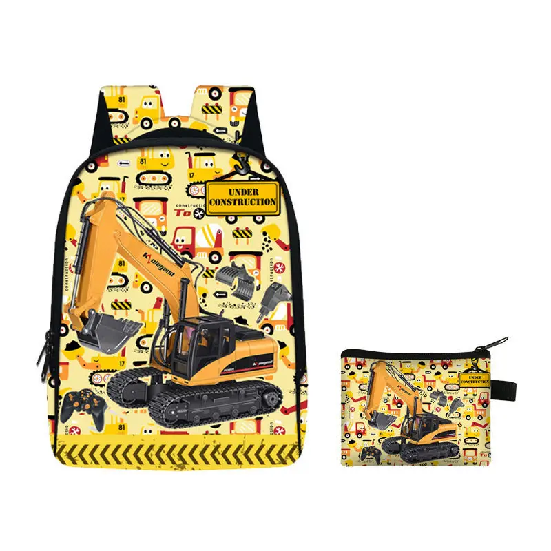 Graafmachine Digger Rugzak Cartoon Print Kinderen Rugzak Cartoon Mode Accessoires Rugzak Cartoon Schooltas Verjaardagscadeau