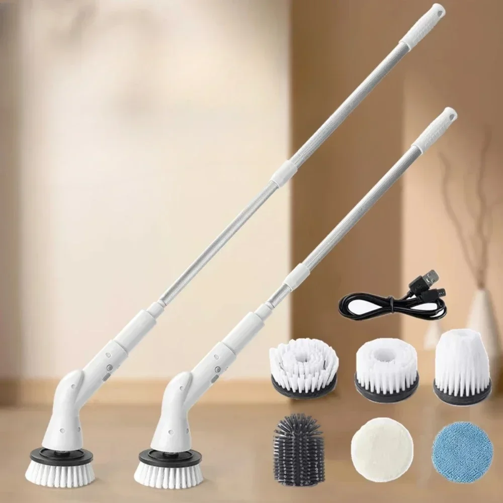 Spazzola elettrica wireless 6 in 1 e 5 in 1 per la pulizia di cucina e bagno, spazzola elettrica rotante.