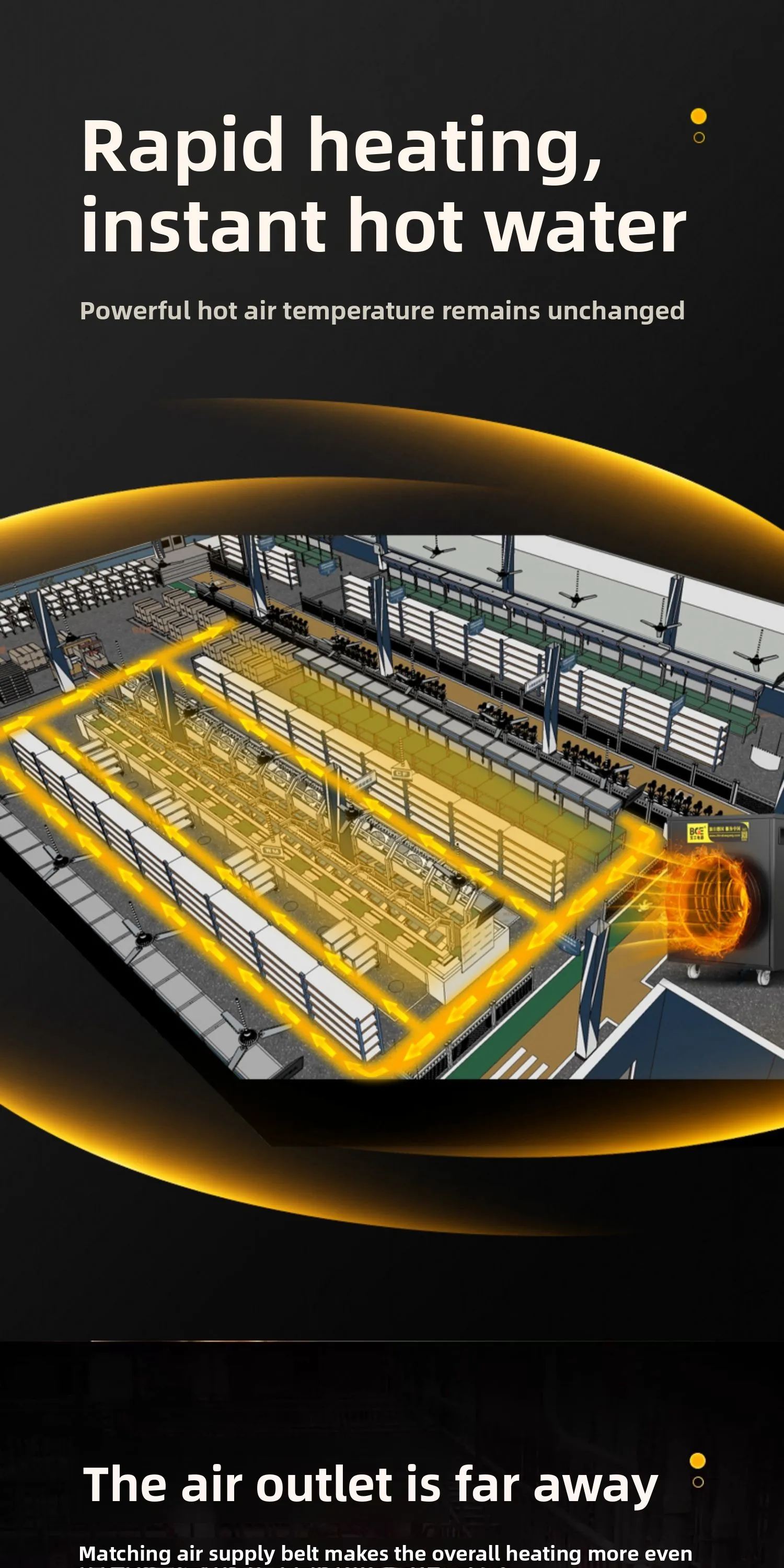 LMM industrial heater electric heater breeding brood large area hot fan high power electric heater drying