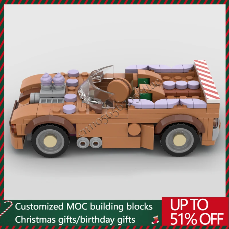 243 قطعة MOC تخصيص الزنجبيل الإبداعية سريعة سيارة رياضية بنة نموذج الأطفال لتقوم بها بنفسك الجمعية مجموعة لعبة هدايا عيد الميلاد #6