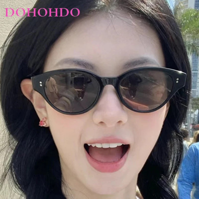 

Retro Rice Nail Decorate Small Cat Eye Women Sunglasses Luxury Brand Design Men Sunglass Traveling Driving Fishing Eyewear UV400