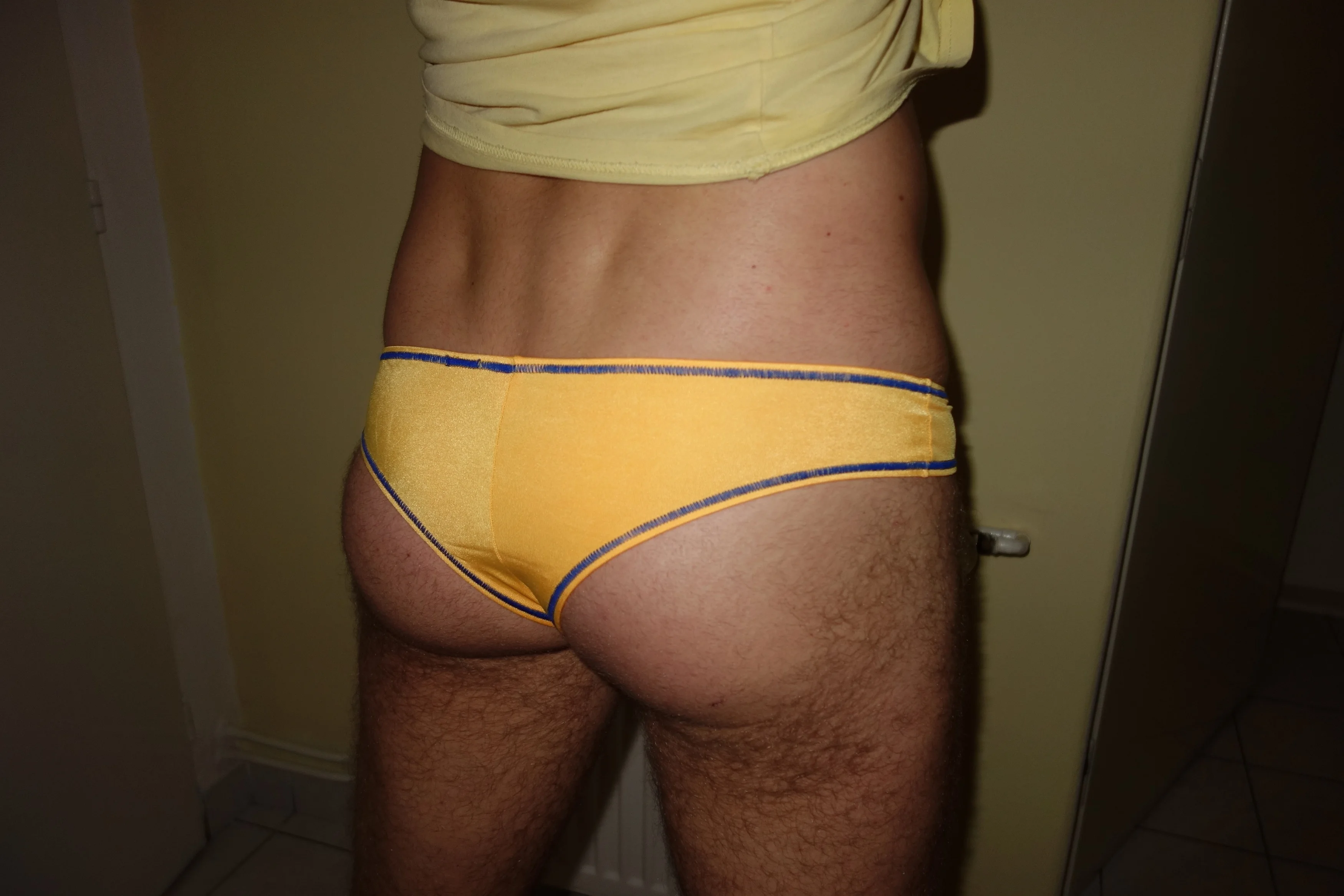 

Cheeky Thong Men's Bikini Underwear 2-Pack Male G-string Enhancing Pouch Tangas Trunks Sporty Comfy Soft Beach Brief for Man