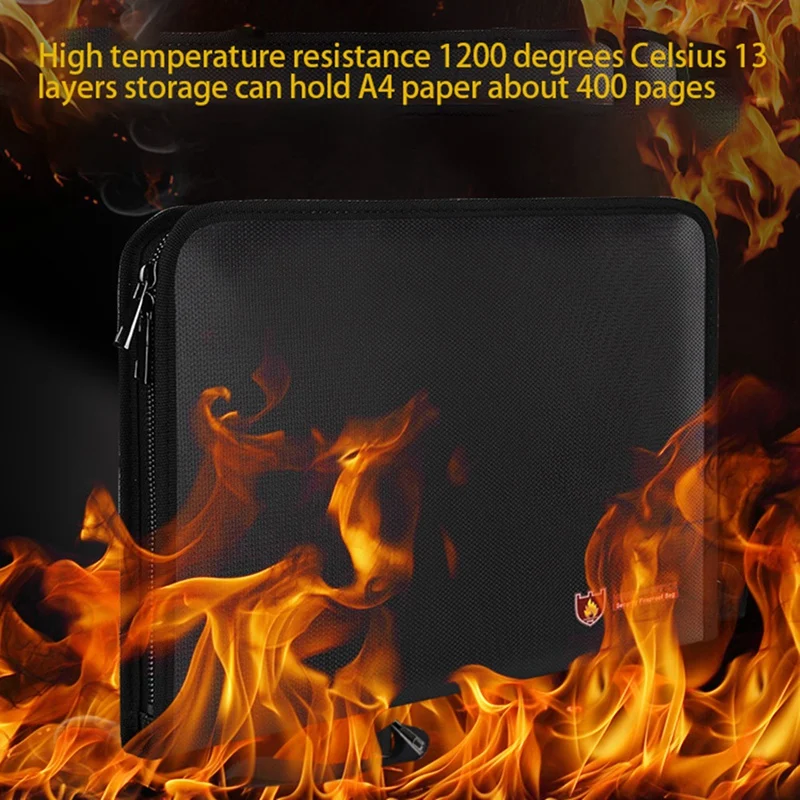 1 Piece Fireproof Expanding File Folder Important Document Organizer Holder With Labels,(12 Pockets)