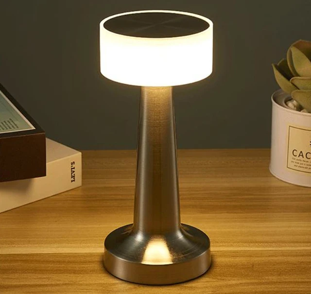 Retro Table Lamp Metal Touch Decor for Bar Coffee Restaurant Decoration Light Desk LED Rechargeable Night Light Bedroom Decor image 3