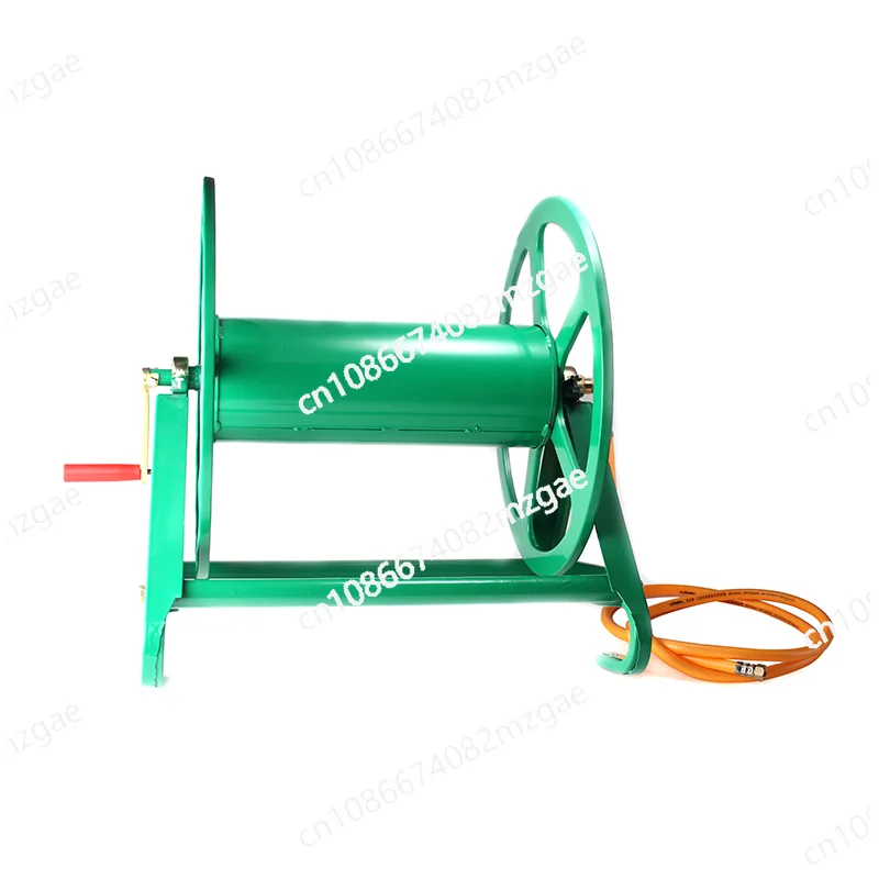 

Agricultural high pressure spraying machine, pipe collection rack, sprayer, pipe reel machine, hand crank hose rack and coil.
