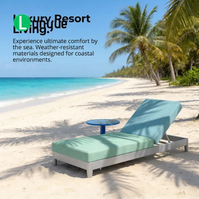 Luxury Aluminum Folding Outdoor Sun Lounger UV Protection Coating Durable Eco Friendly Modern Design for Swimming Pool Patio