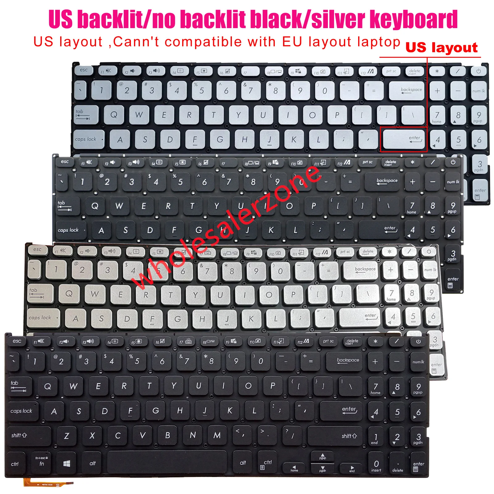 

Клавиатура США для Asus VivoBook Y5200 Y5200F Y5200FB Y5200U F515 F515E F515EA F515EP F515J F515JA F515JP FL8700 FL8700F FL8700FB