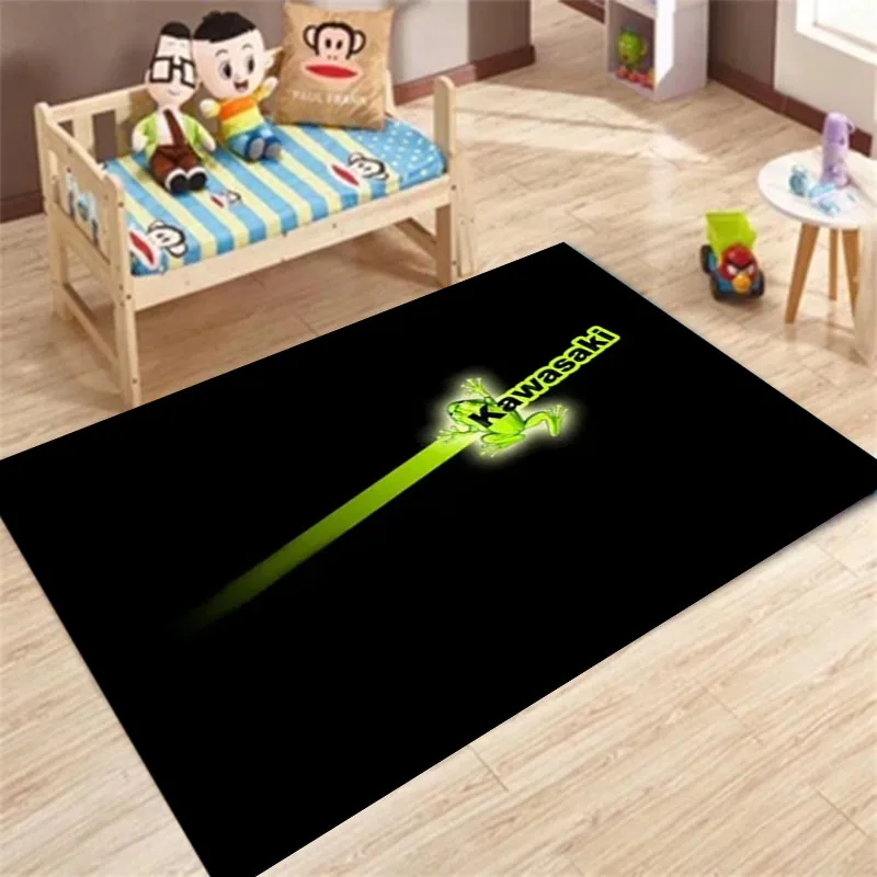 Fashion Art Motorcycle K-Kawasaki Printed Carpet Yoga Mat Home Tea Table Decoration Living Room Bedroom  Anti slip Carpet