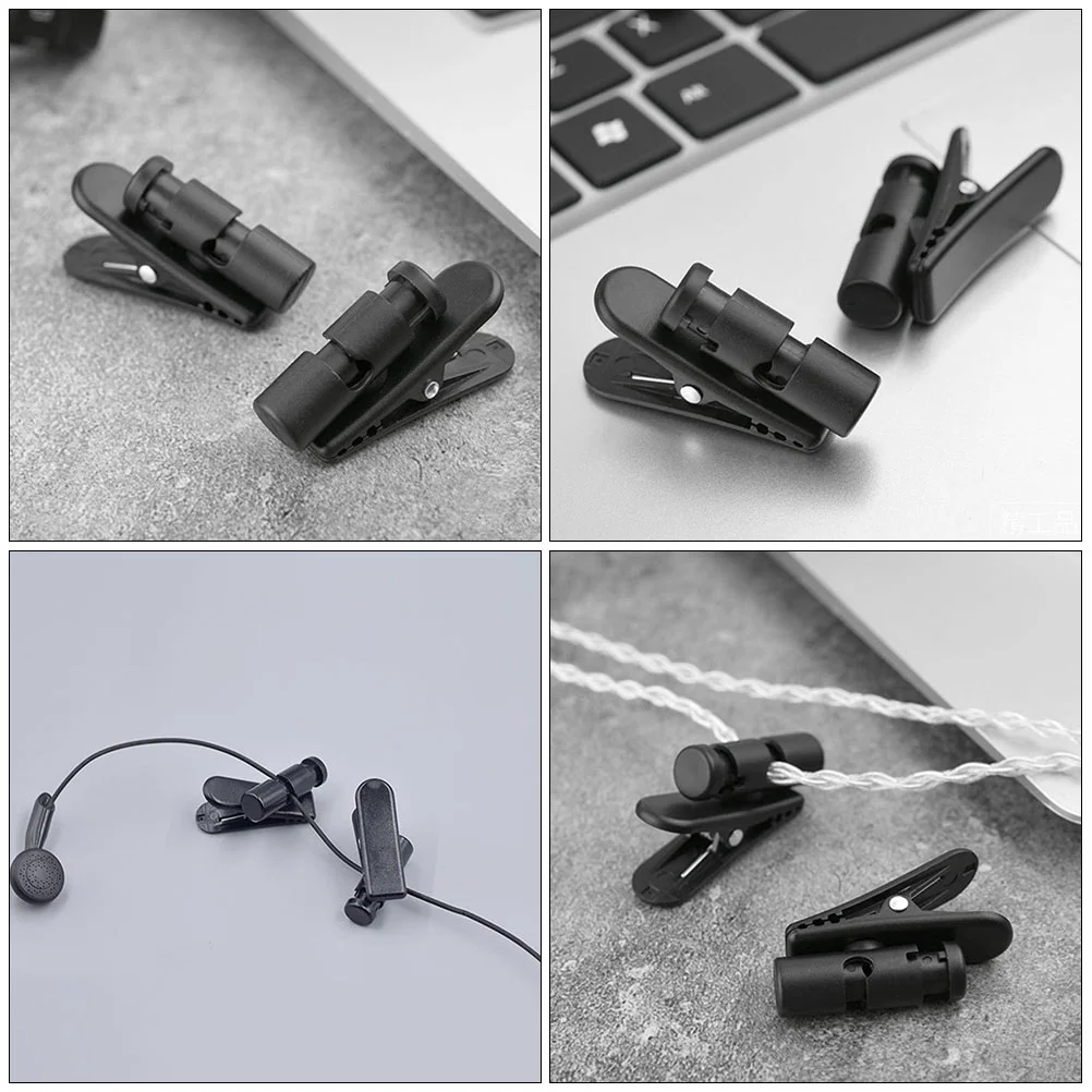 2 Pcs Headphone Cable Clip Headset Cord Clips ABS Earphone Holders Stand Wire Simple Microphones Clamps