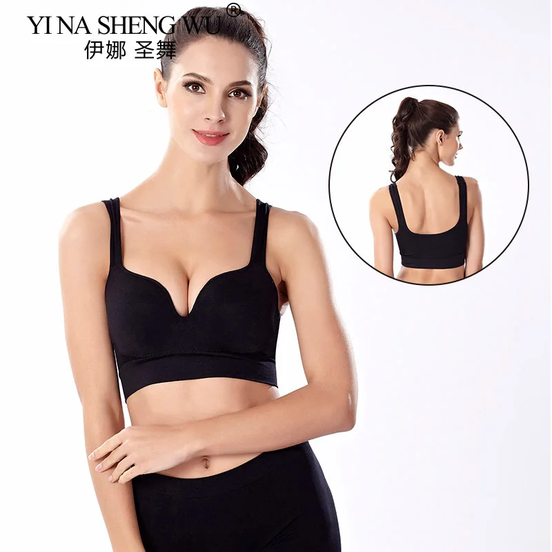 Women Sport Bras Yoga Shirt Fitness Running Vest Underwear Padded Bra Crop Sports Bra Workout Top Wireless Push Up Brassiere