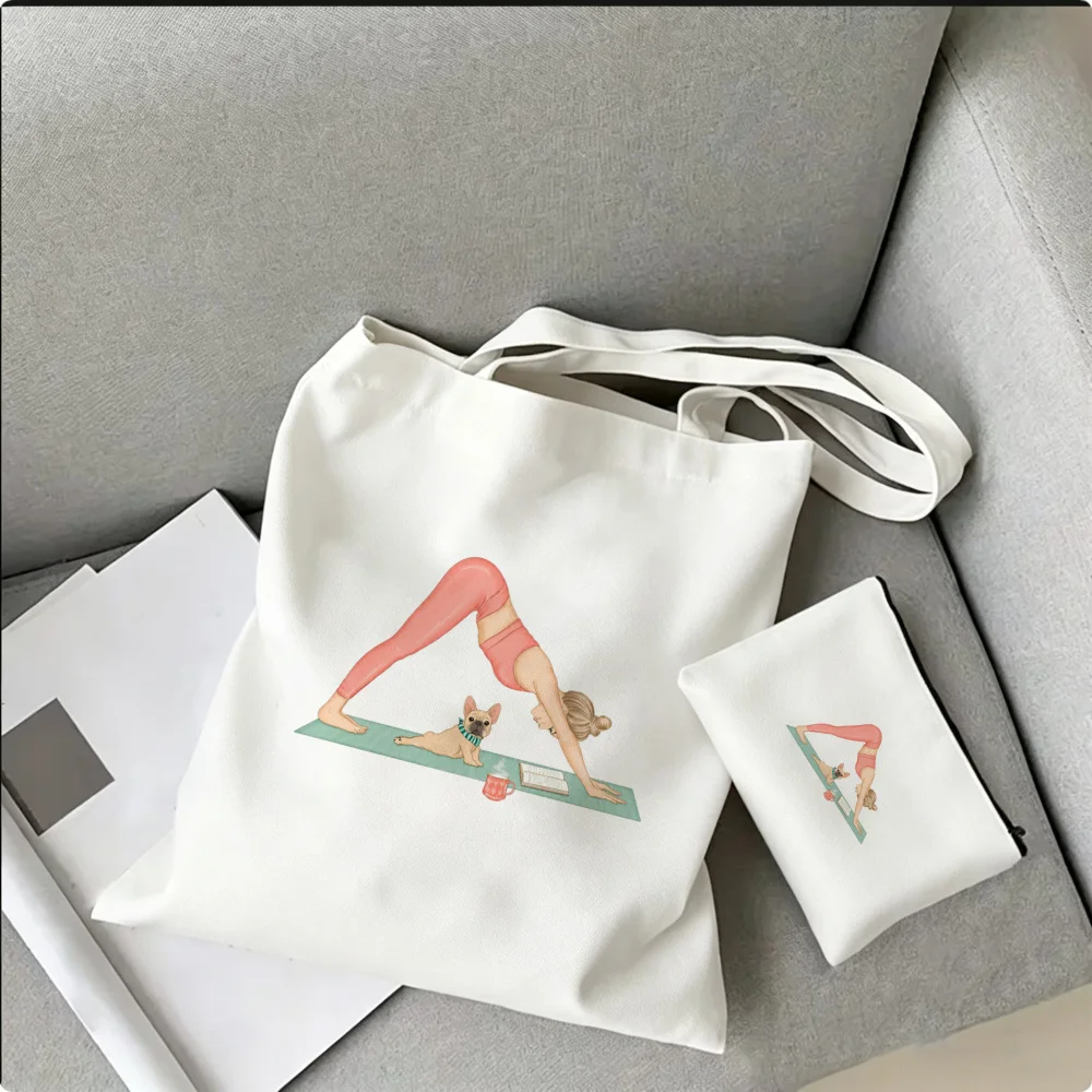Yoga Gym Bag French Bulldog Sports Pack Activewear women Print Casual Satchel At-Home Workout Pilates Frenchie Lover Gift bag