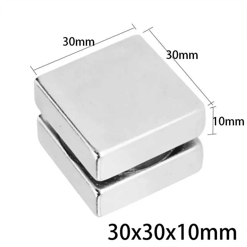 N35 30x30x10 Rectangle Square Neodymium Bar Block Strong Magnet Ebike Rare Earth Motor Search Magnetic Bar for Toy Glass Ndfeb