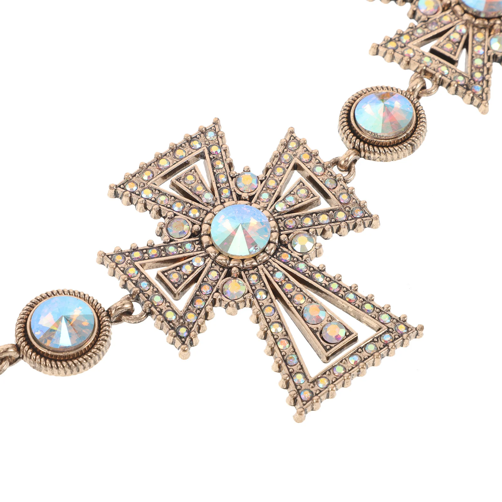 Cowgirl Rhinestone Chain Belt Adjustable Golden Cross Waist Chain Punk Metal Body Jewelry for Party Festival Outfits