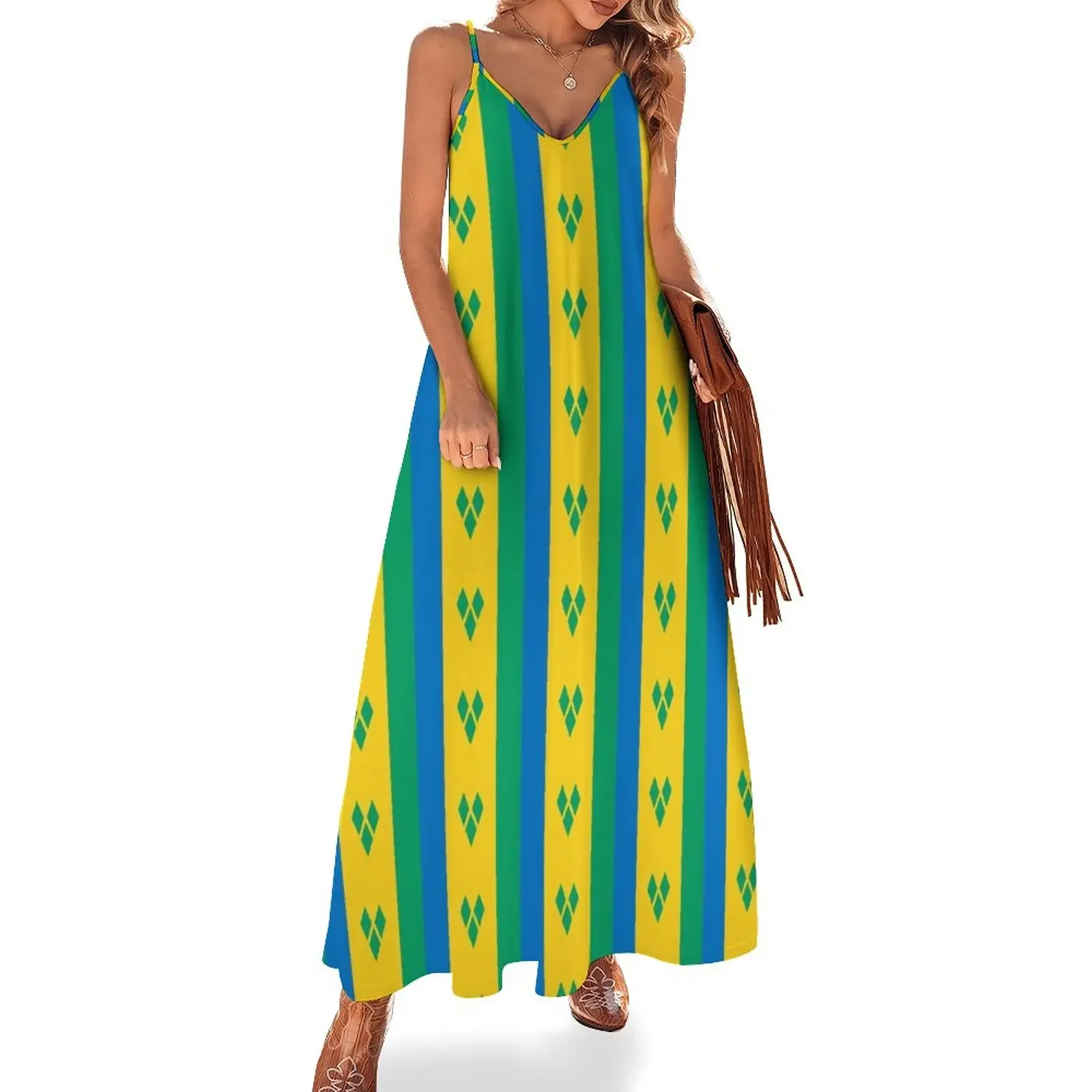 

SAINT VINCENT and the GRENADINES Flag, Gifts, Masks, Stickers & Products Sleeveless Dress dresses for prom Female clothing Dress
