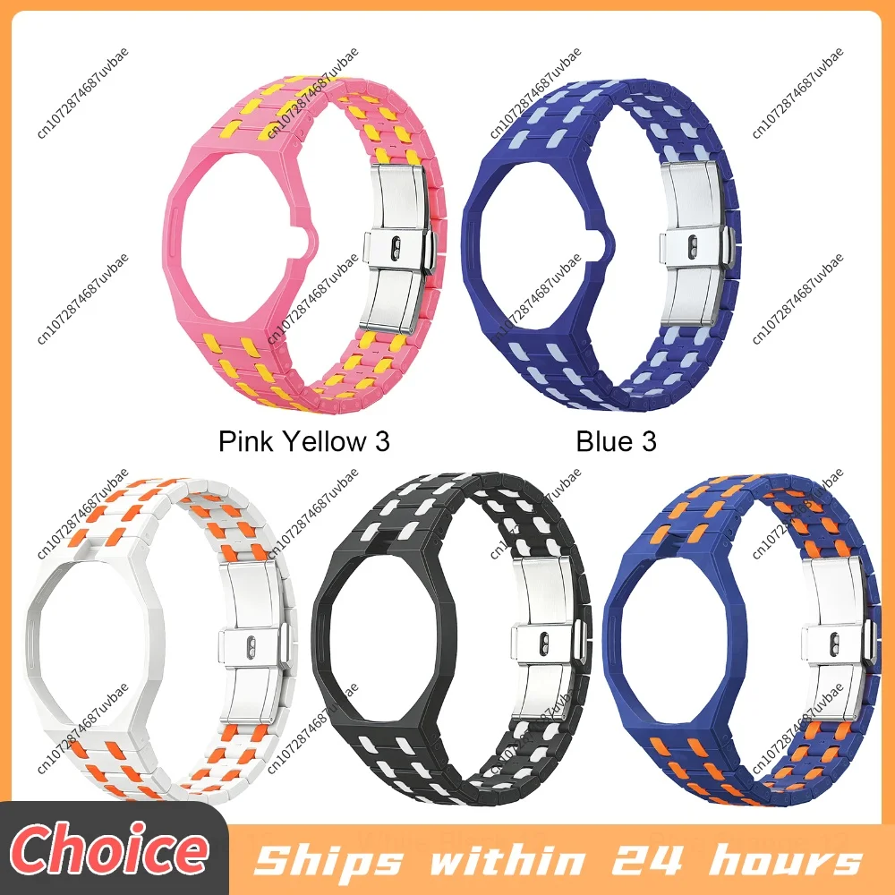 Premium Ceramic Watch Case With Integrated Strap For- x AP Royal Pop Two-Tone Design 3-O'clock And 12-O'clock Fit