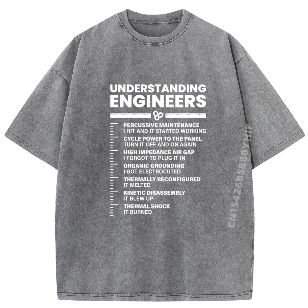 خصم تي شيرت رجالي فهم المهندسين مضحك الهندسة الساخرة الأسرة بلايز وتيز غير تقليدي غسلها تي شيرت #3