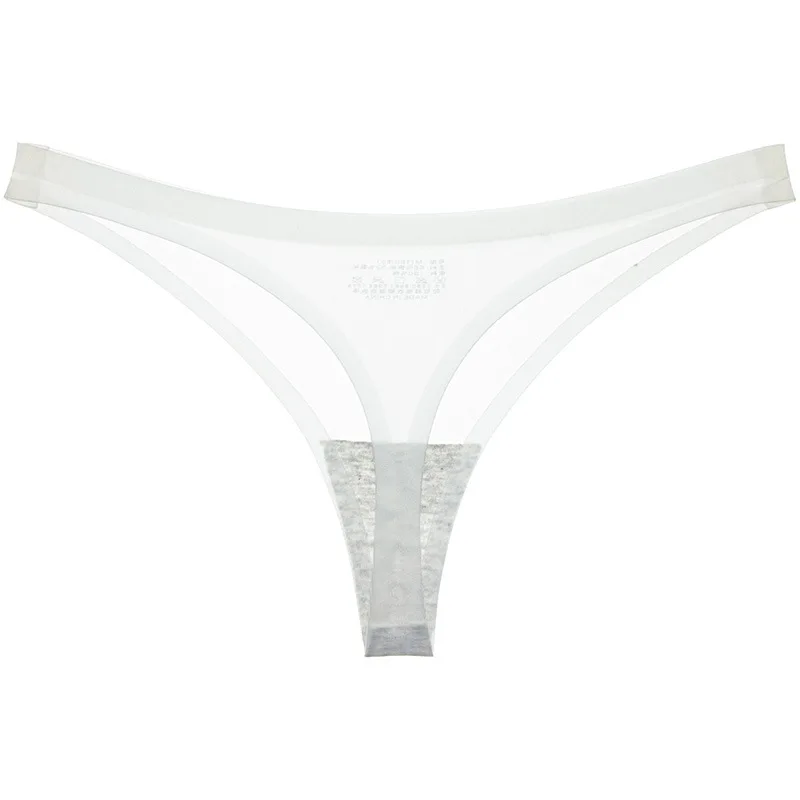 Women‘s Sexy Thongs G String Soft Seamless Panties Summer Transparent Ice Silk Low Waist Briefs Lingerie Transparent Underwear