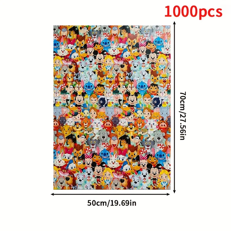 Puzzle animale personaggio dei cartoni animati Disney da 1000 pezzi - Regalo di gioco per adulti montato a parete, divertimento interattivo per la famiglia per Halloween e ringraziamenti