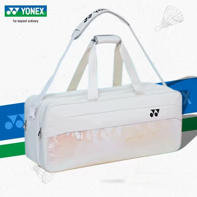 

Yonex 3-6PK натуральная прямоугольная сумка для ракеток, спортивные сумки для женщин и мужчин, рюкзак для ракеток с отделением для обуви, большая вместимость