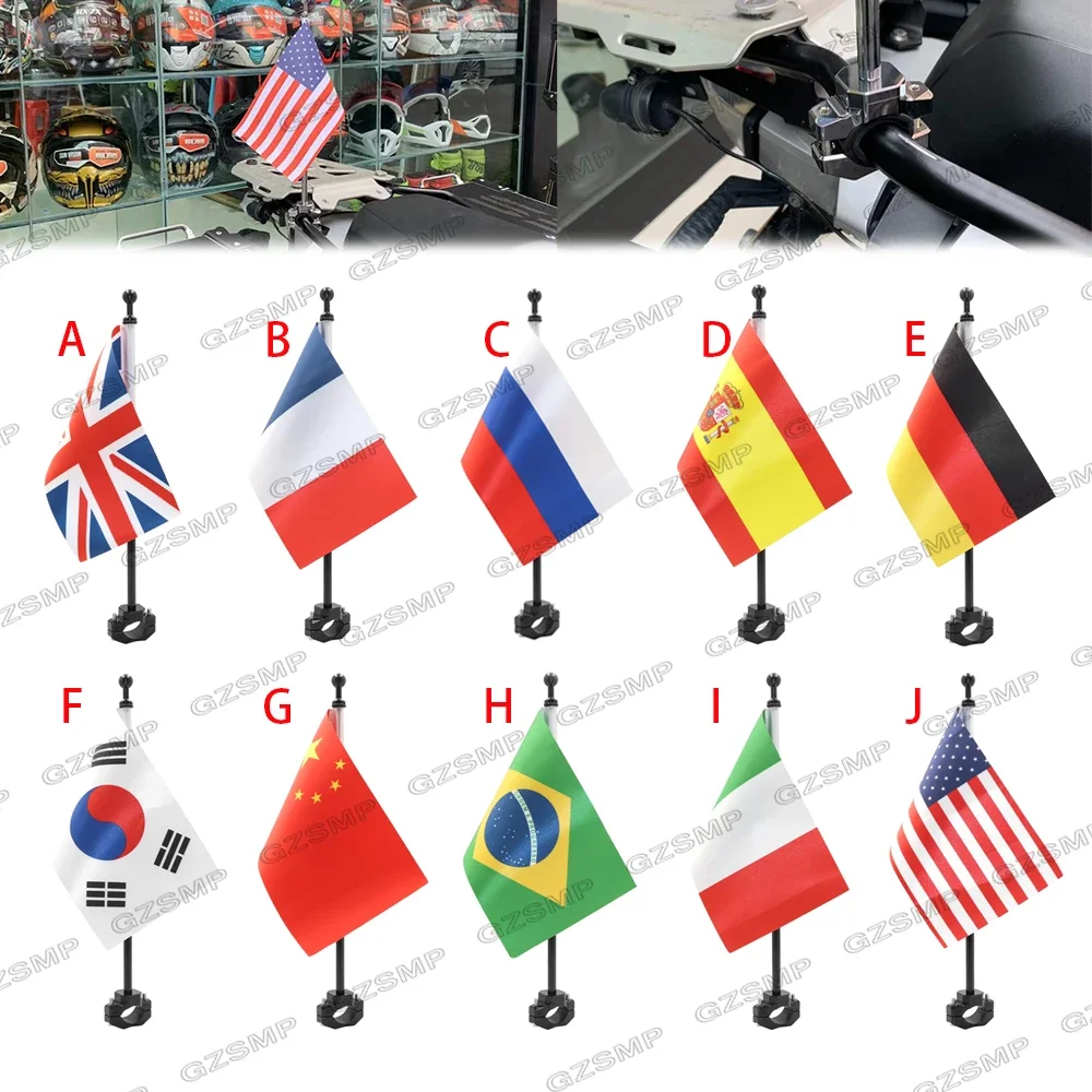 Motorcycle Rear Luggage Rack Flag Mount Black Pole National Flag Fit For Harley Honda Yamaha Suzuki BMW