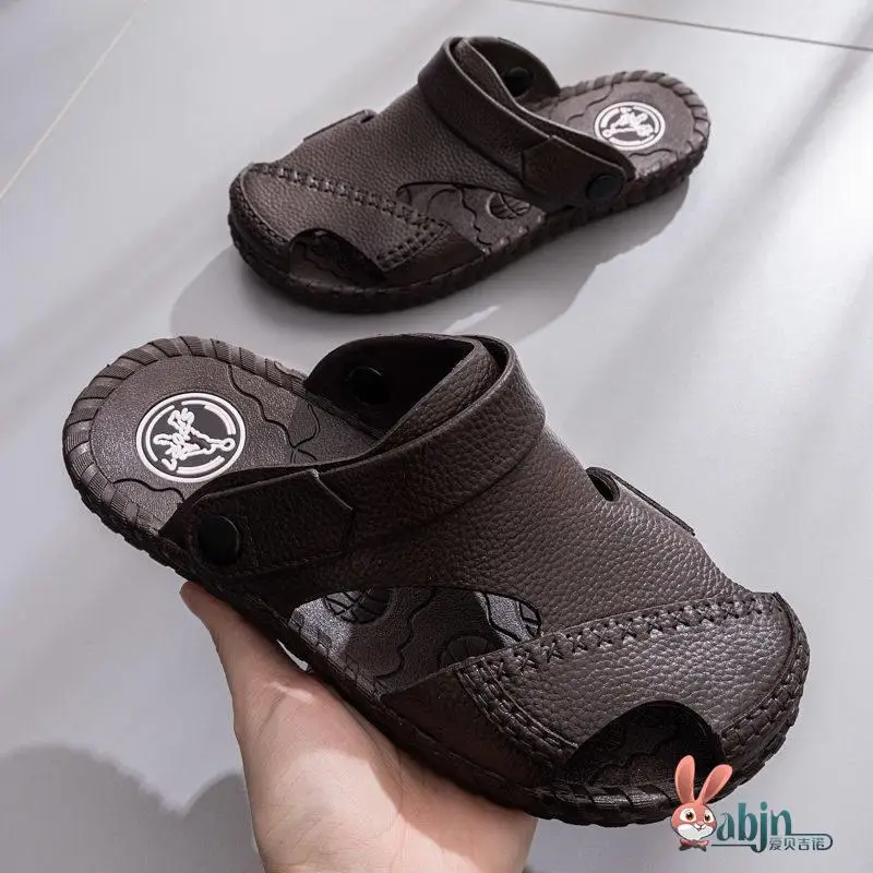 

Natural Rubber Men's Sandals Slip-On Beach Shoes Anti-Slip Breathable Soft Bottom Thong Casual Summer Footwear