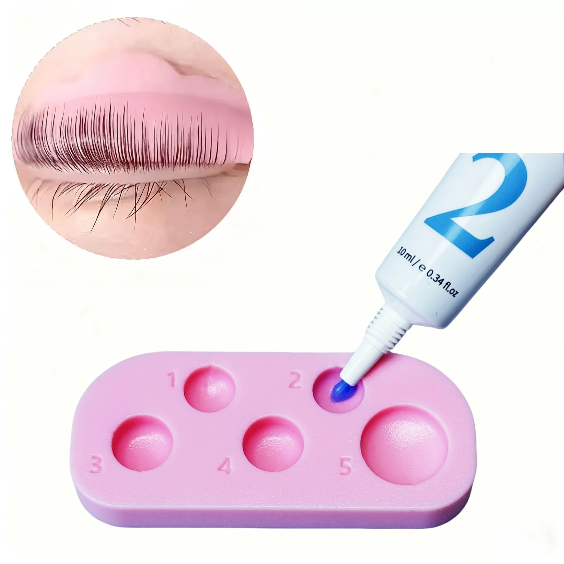 PERMANIA 1PC Lash Lift Pallet 5 Function Eyelash Lifting Tinting Tool Professional Silicone Plate For Eyelash Extension Work