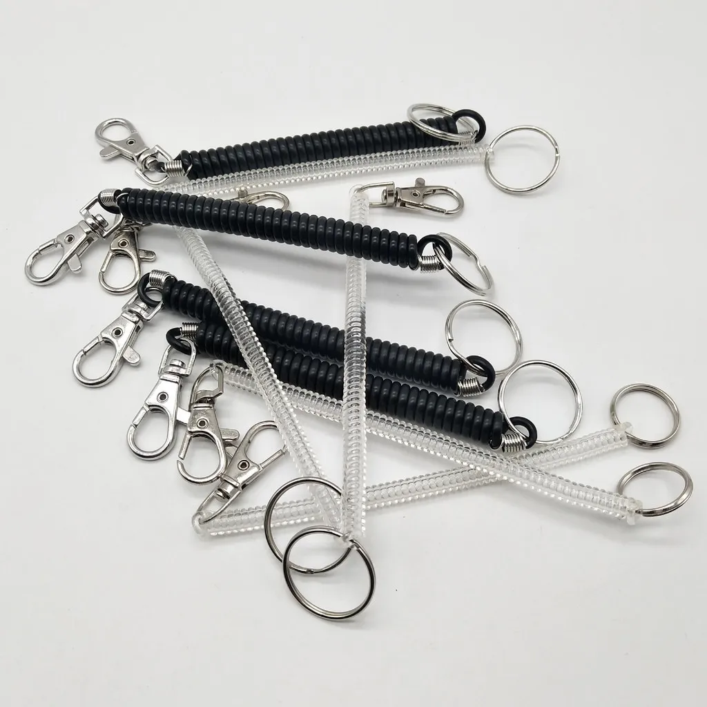 البلاستيك شنقا تمتد البلاستيك الربيع مطاطا حبل الصيد اسهم مع حلقة تسلق القوارب الحبال مكافحة خسر الهاتف المفاتيح قفل