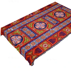 Egyptian Ramadan Decorations Colorful Red Blue Printed Khayamiya Pattern Egypt  Rectangle Tablecloth