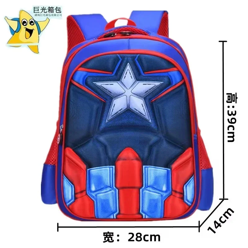 3D Hard Shell Spider-Man Waterproof Backpack Primary School Students 1-6 Grade Children Large Capacity Schoolbag