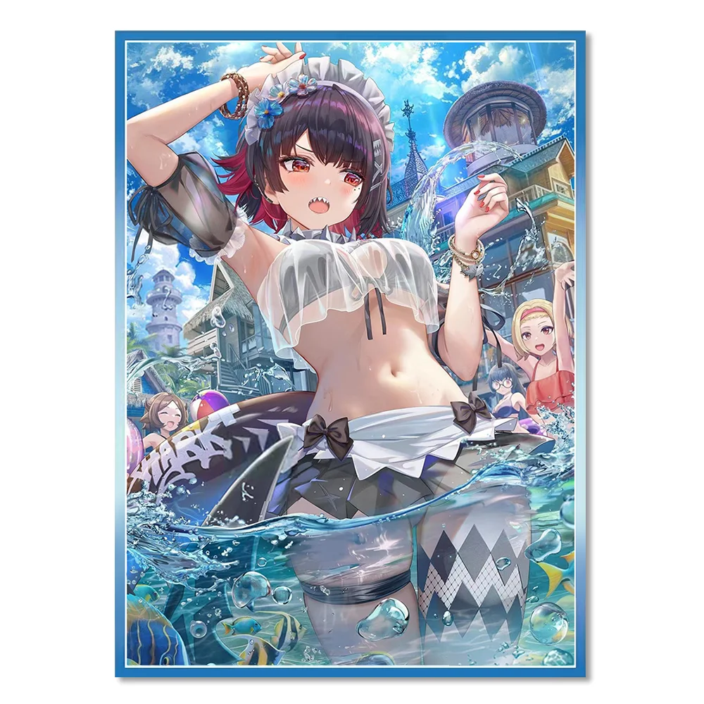 

60PCS 67X92mm Holographic Card Sleeves Anime Swimsuit Elaine Card Protector used for MGT/PTCG Standard size trading cards