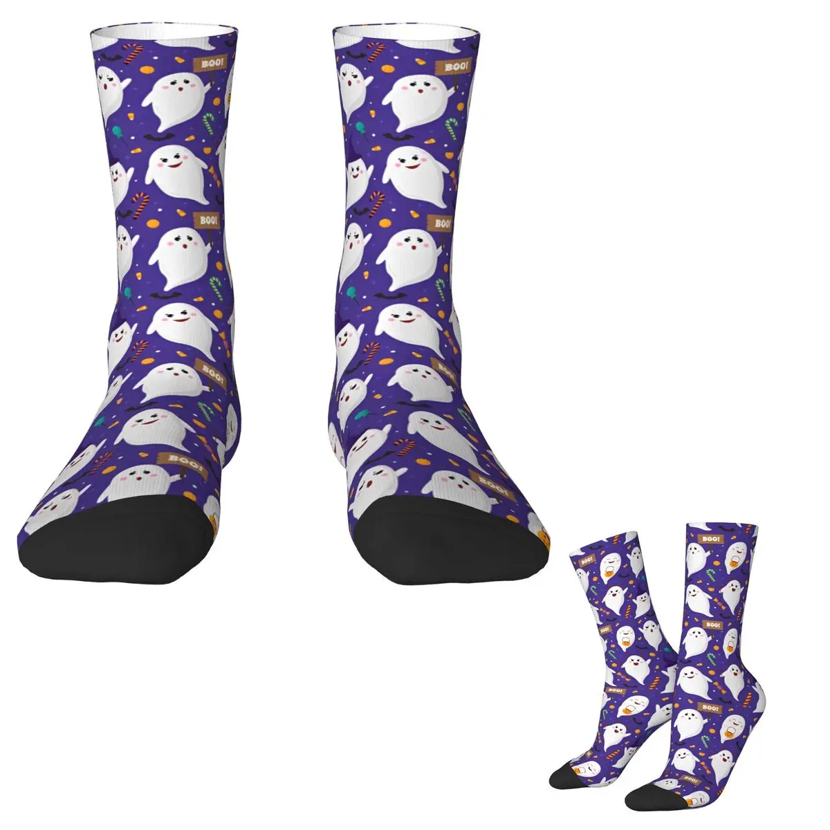 Halloween Pumpkins Ghost Pattern Socks Spring Stockings Harajuku Adults Men Quality Socks Design Outdoor Non Slip Socks