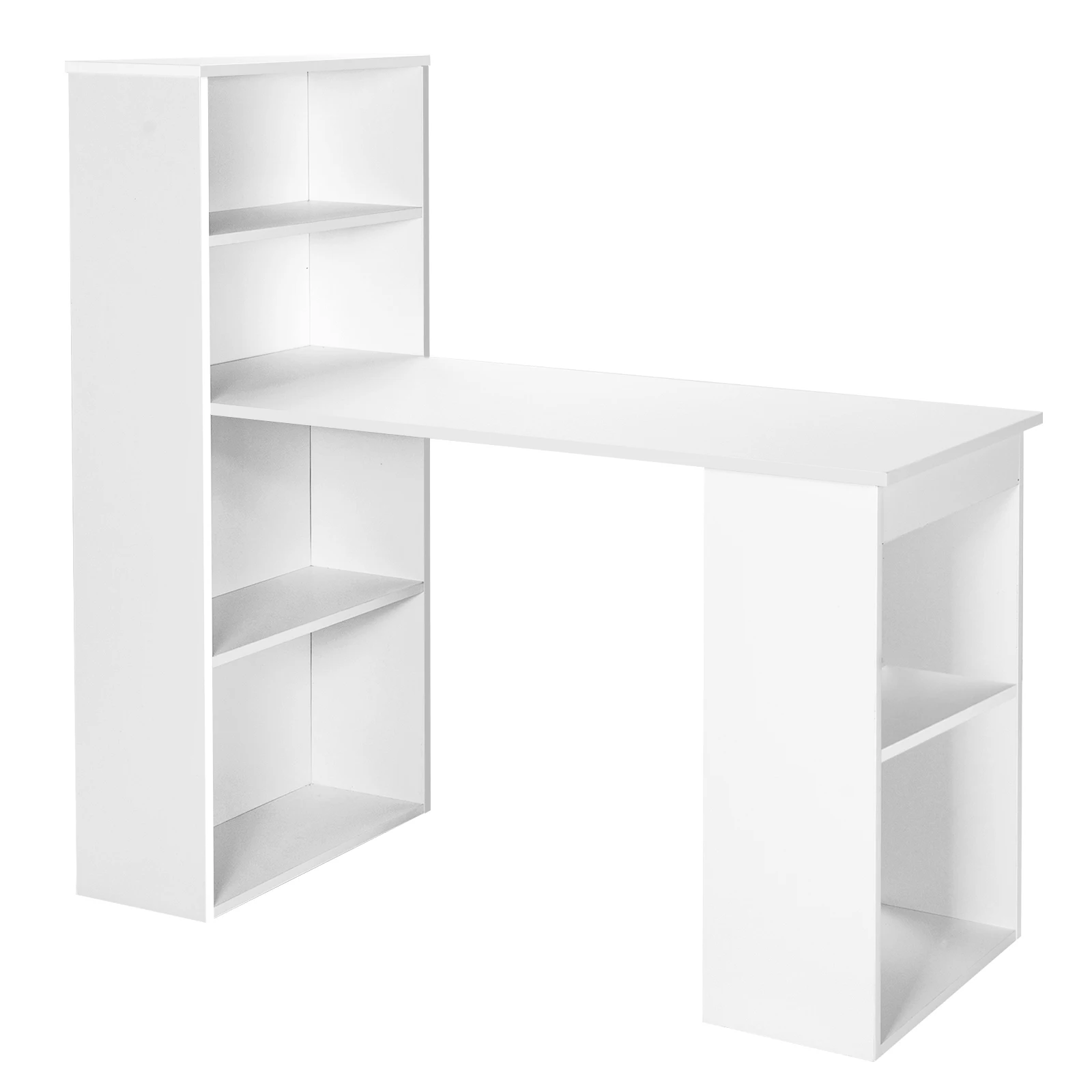 

Costway Computer Desk Writing Workstation Office w/ 6-Tier Storage Shelves White