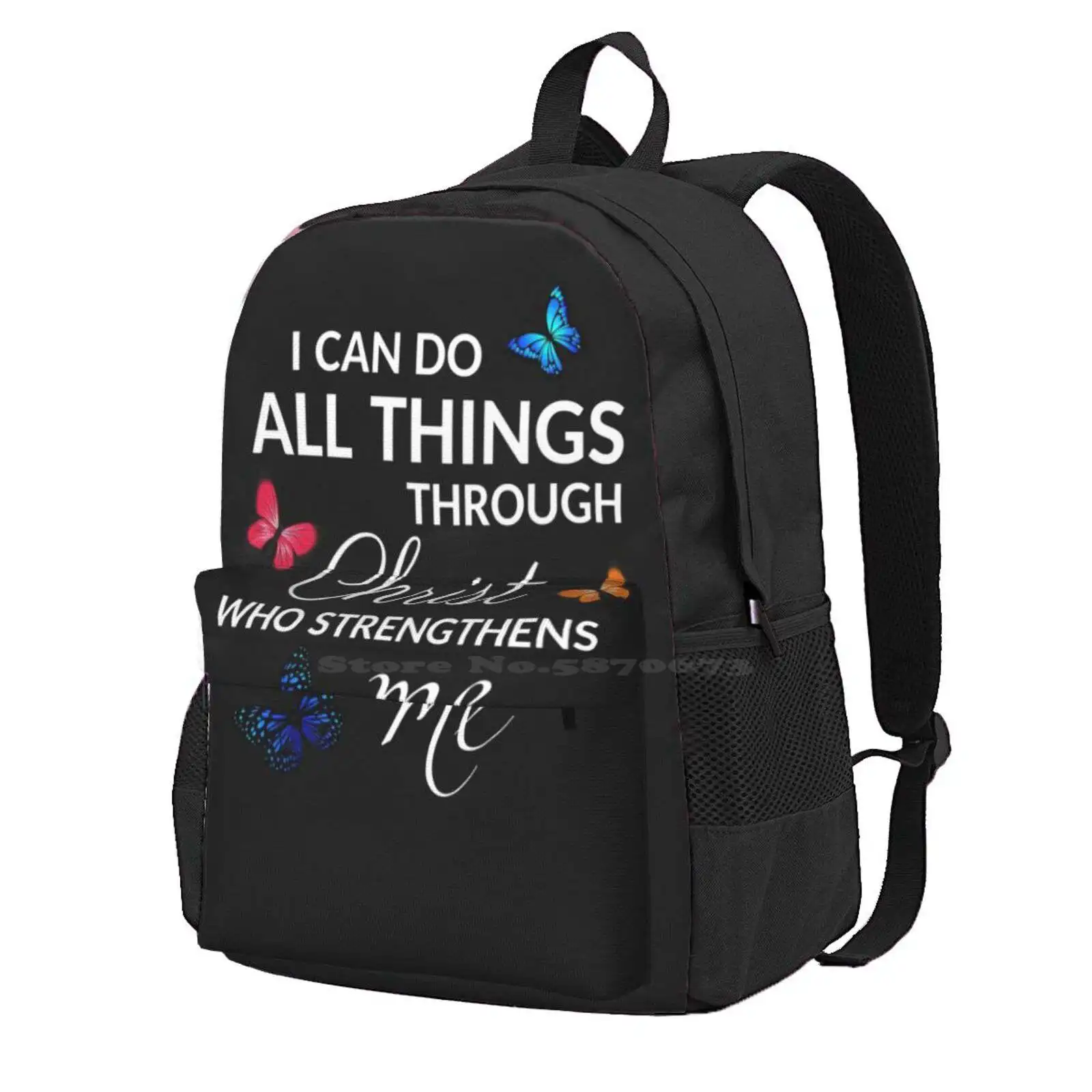 I Can Do All Things Through Christ Who Strengthens Me Exclusive Hot Sale Schoolbag Backpack Fashion Bags Who Strengthens Me I