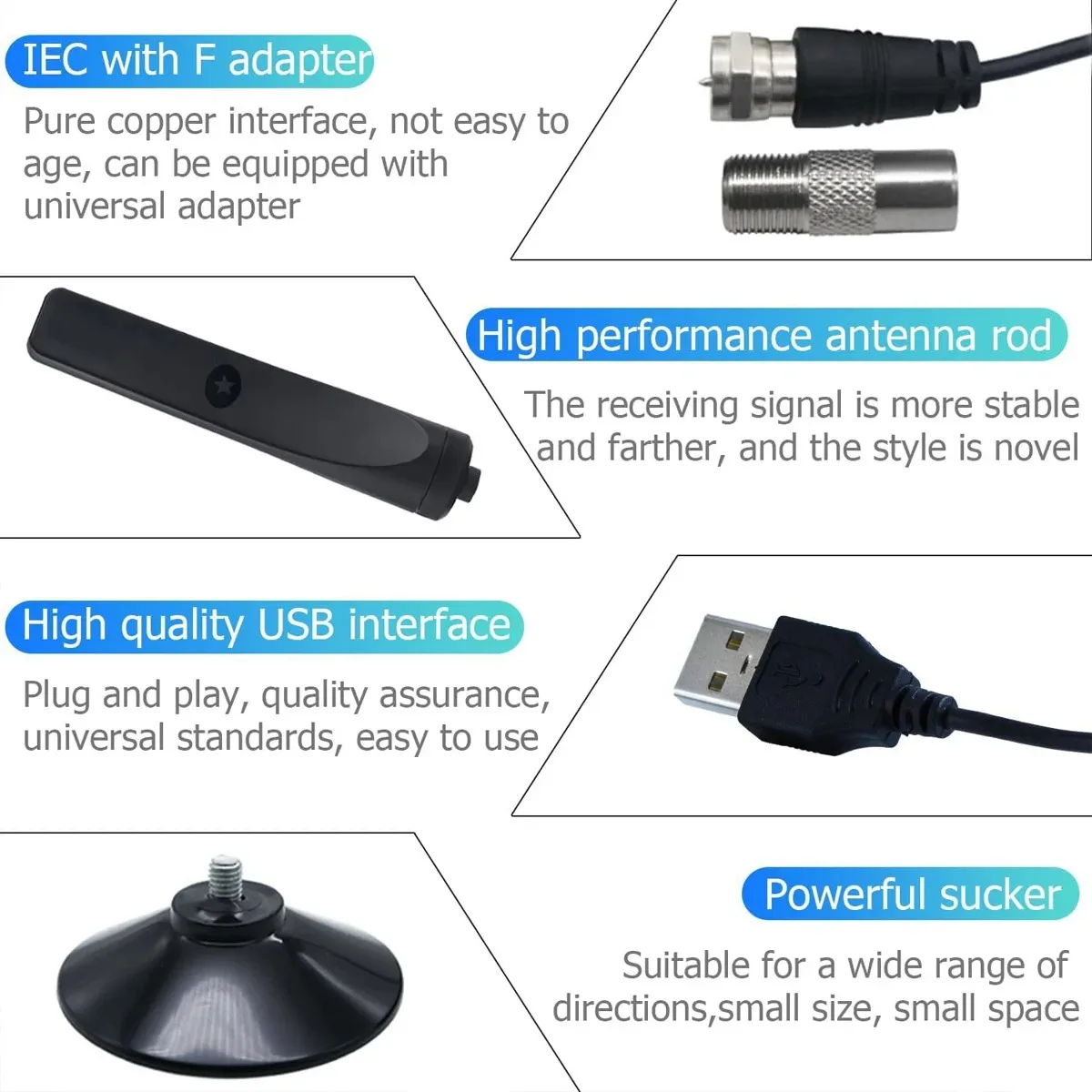 New Digital Tv Antenna Receiver Indoor and Outdoor High-Definition Digital Terrestrial Wave Hdtv Tv Antenna Supports Multiple Co