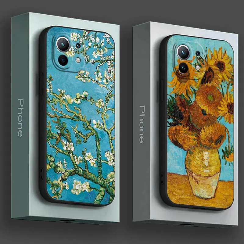 Van Gogh Almond Blossoms Sunflower Starry Phone Case For Xiaomi 14T 13T 12T 11T 14 Pro 12 Lite Poco X3 X5 X6 M5 F5 F6 Pro Cover