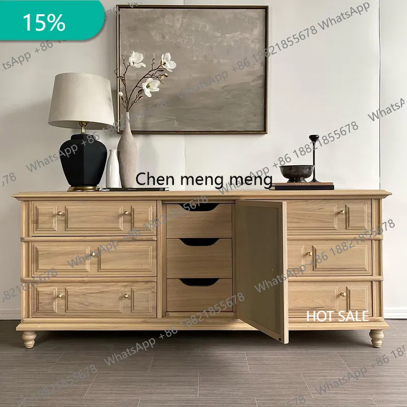 M132 American solid wood nine-bucket side cabinet, TV cabinet, wall drawer, storage decorative cabinet