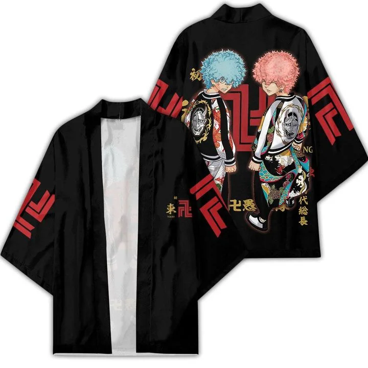 Anime giapponese Haori Anime giapponese Mikey Kimono Mantello Draken Costume Cosplay Stampa 3D Cardigan Allentato Haori Mantello Top