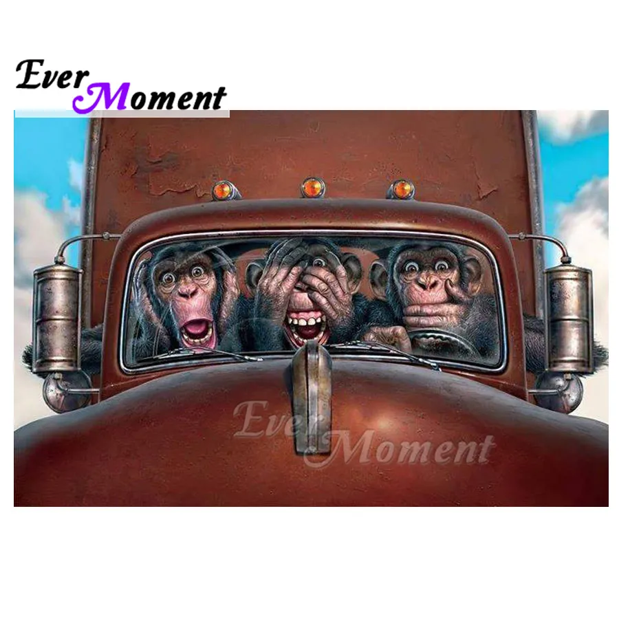 

Алмазная картина Ever Moment, картина ручной работы, обезьяна со стразами, 5D DIY, картина со стразами, алмазная вышивка ASF1530