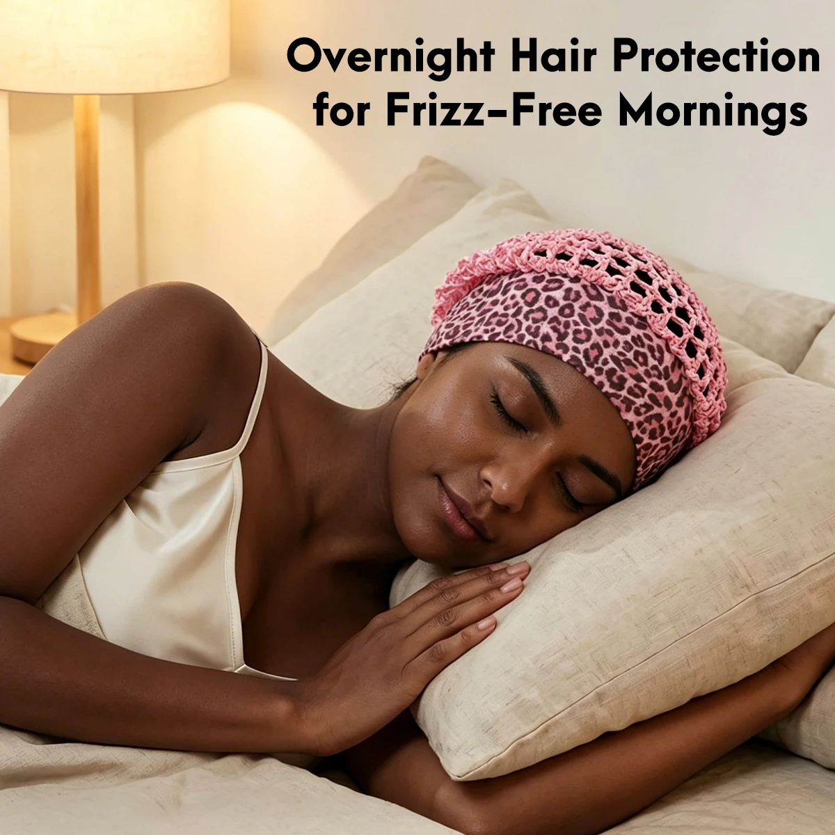 Unisex Breathable Mesh Hair Cap with Wig Hook Knitted Sleep Cap Head Cover for Shower Suitable for Long Straight Or Curly Wig