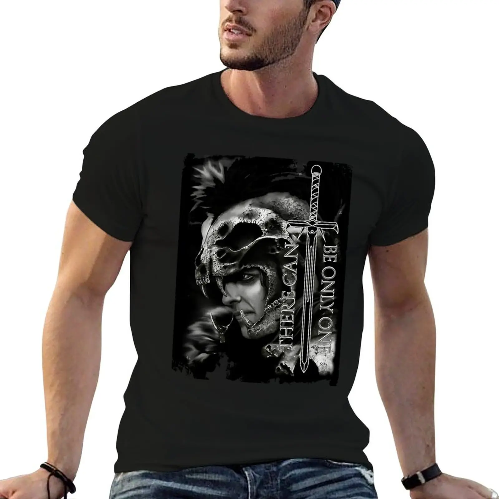 

Modern Action Fantasy Story Legendary Thirst Highlander Movie Kurgan Vintage Classic T-Shirt vintage graphic tee Men's t-shirt