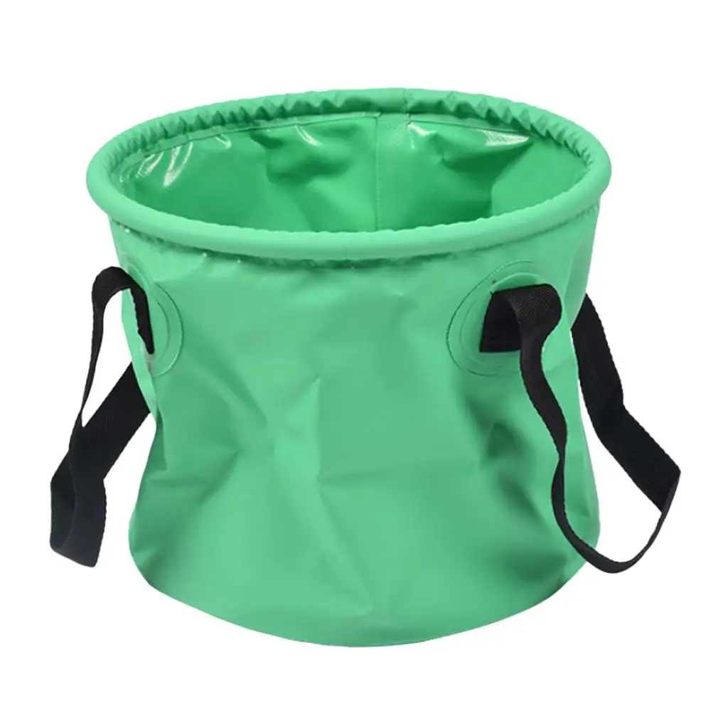 Large Capacity Water Bucket Container, Outdoor Camping Travel Liquid Folding Pack Carrier, Multi-Purpose Wash Bag - (Green)