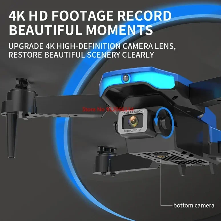 4K HD Camera WiFi FPV Altitude Hold RC Quadcopter 2.4G Smart Obstacle Avoidance Altitude Hold Headless Mode Remote Control Drone