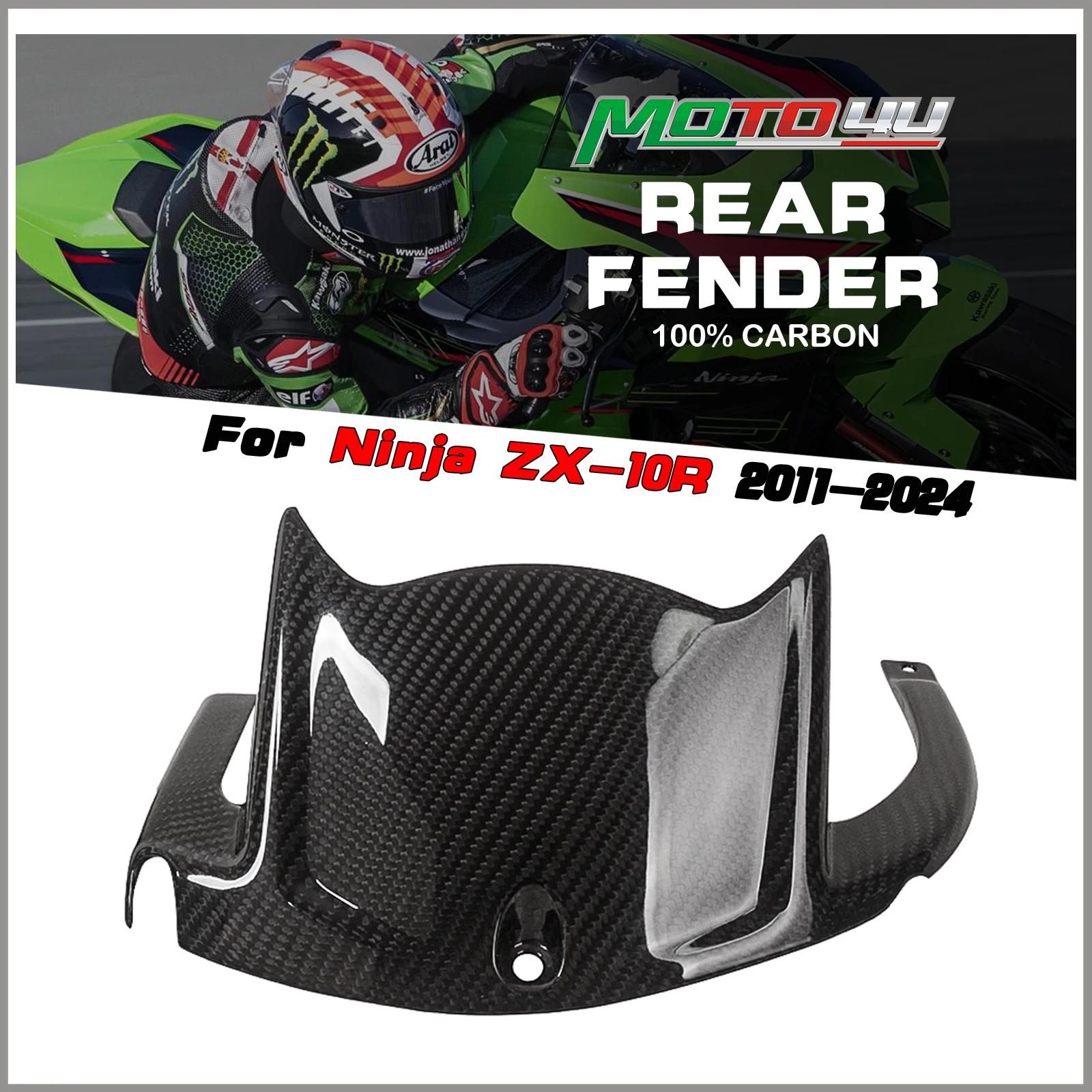 Motorcycle Rear Fender Hugger Cover Rear Mudguard Guard Carbon Fiber For Kawasaki Ninja ZX10R ZX-10R 2011 -2021 2022 2023 2024