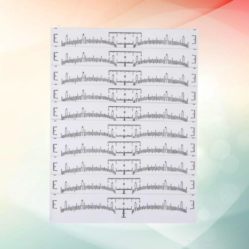 100Pcs Eyebrow Ruler Positioning Curved Shaper Ruler Precise Measuring Tool for Microblading Professional