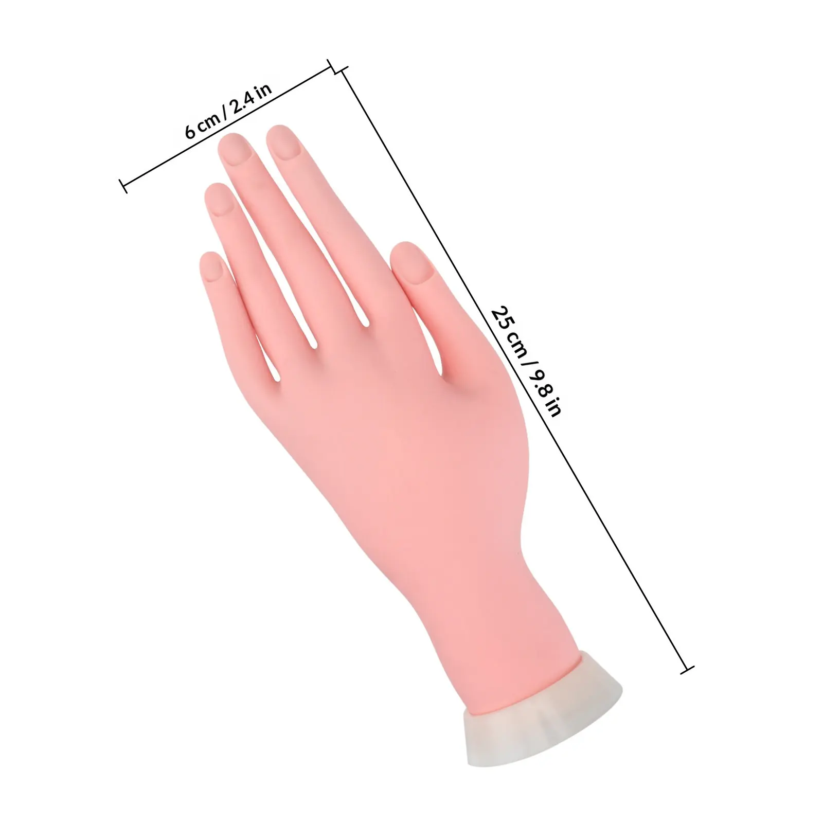 Nail Art Practice Fake Hand Bendable Finger Manicure Training Tool Pvc Material Portable Flexible Movable Nail Tips Insertable