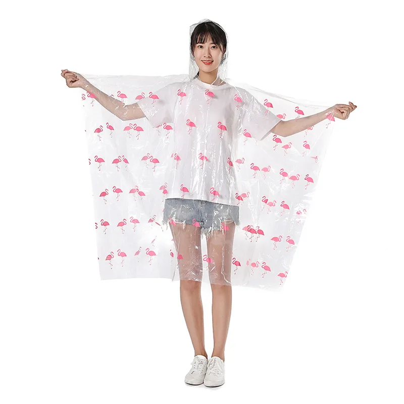 Raincoat Full Printing Pattern Monochrome Multicolor Poncho Thin Single Outdoor Riding Available