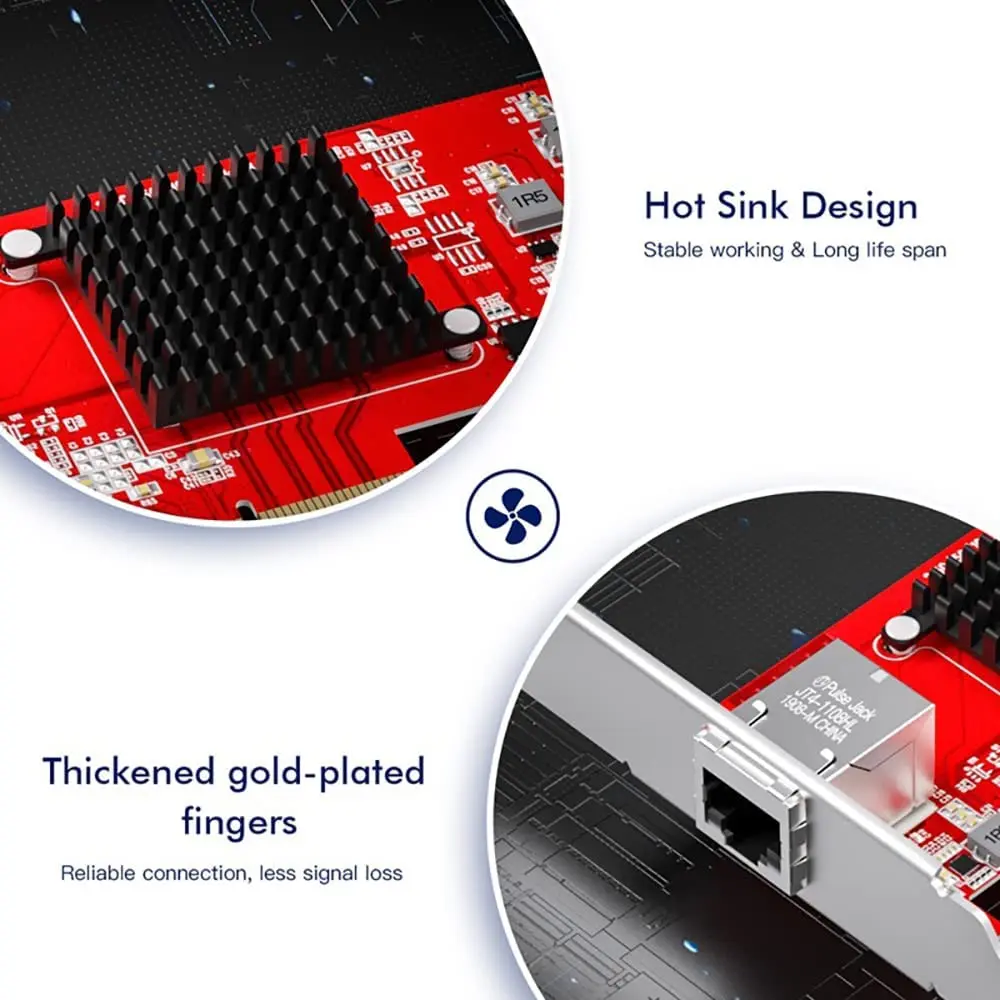 10GBase-T/NBASE-T PCIe3.0 X4 Network NIC Adapter AQC107 10GB/5GB/2.5GB/1000Mbps PCI Express Gigabit Ethernet Card RJ45 LAN