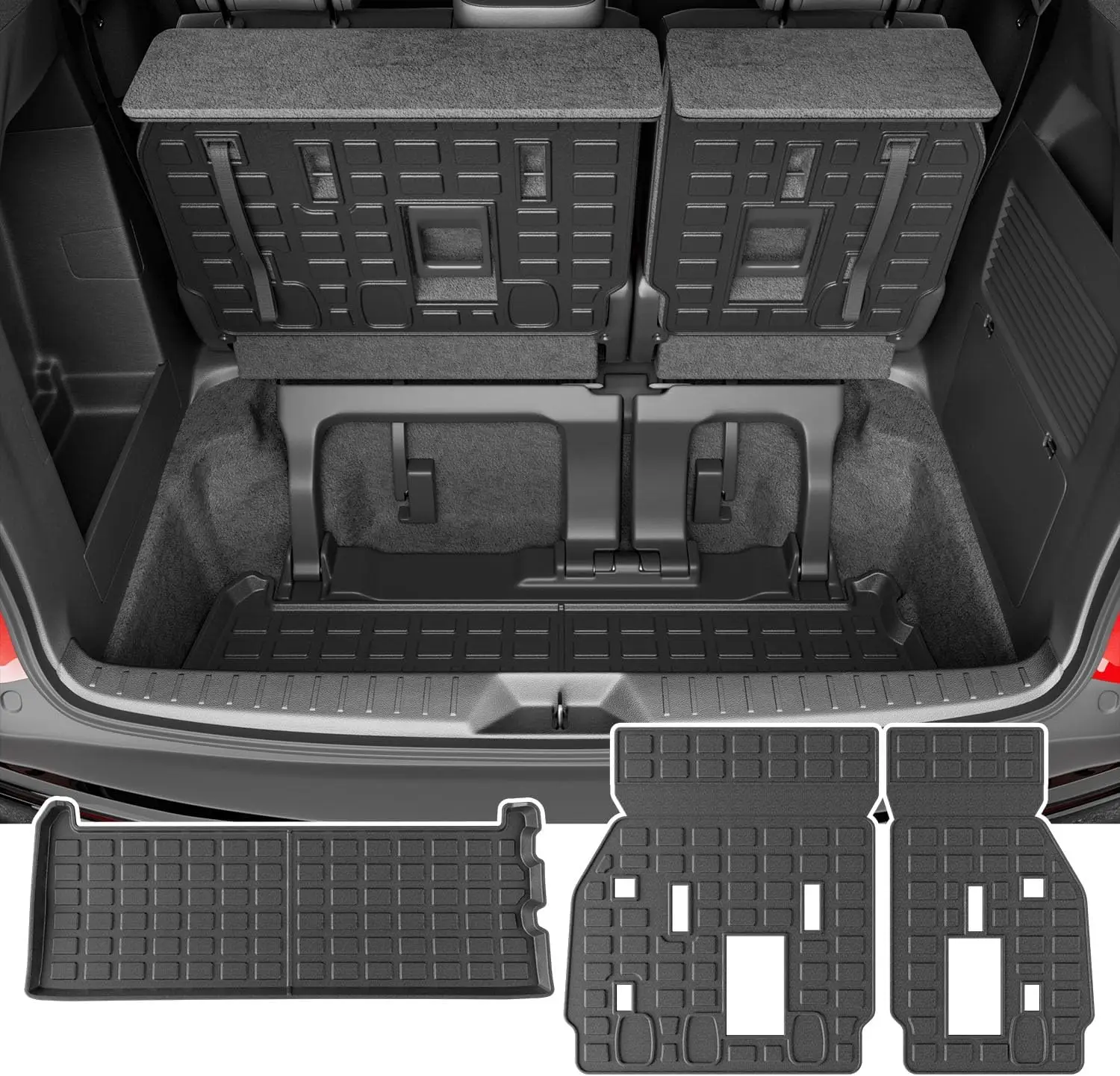 

3rd Row Cargo Mat for 2021-2026 Toyota Sienna, TPE Trunk Liner with Backrest Mat Replacement Accessories