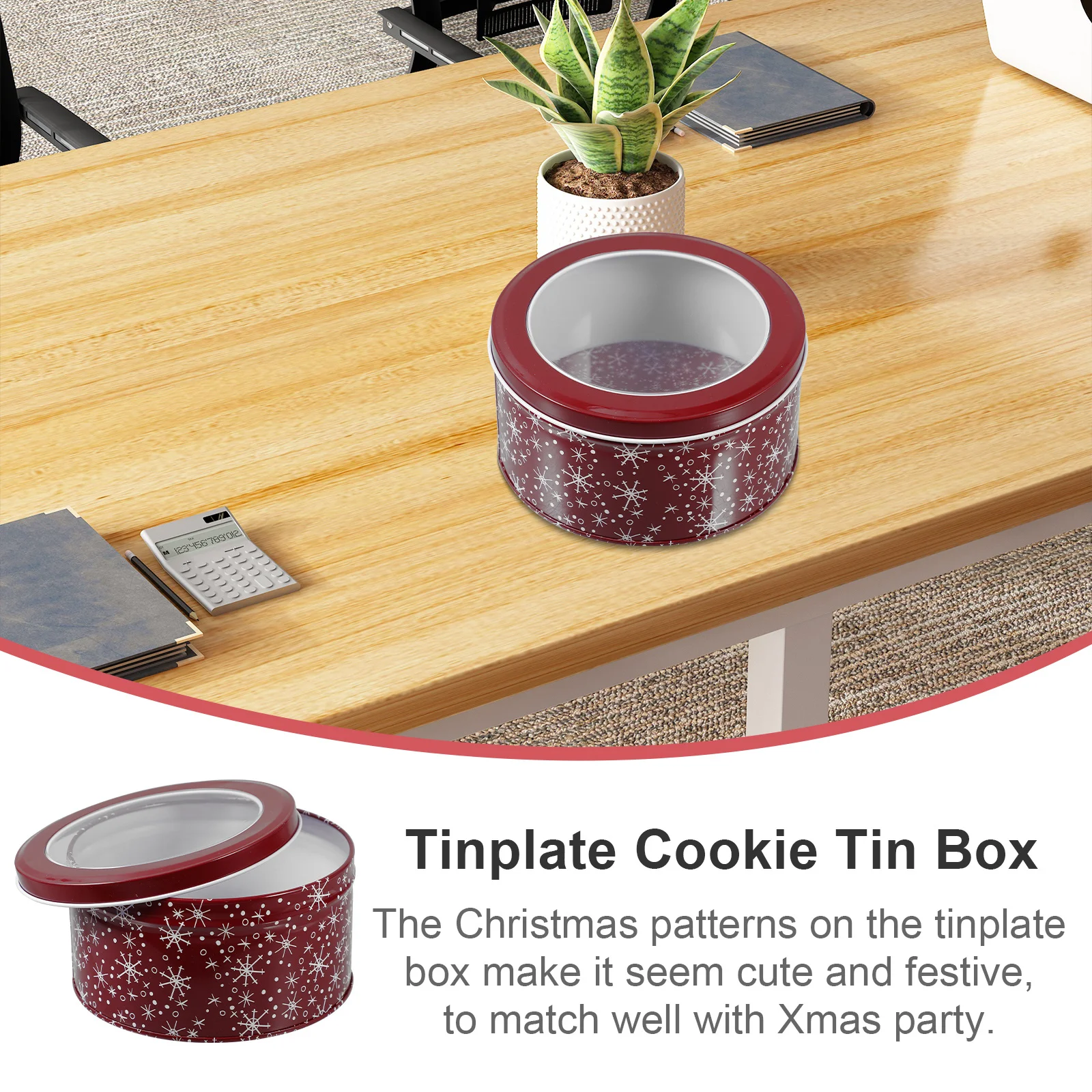 

1 Piece Christmas Tin Box Candy Container Biscuit Storage Tinplate Gift Case Holiday Party Favor Decor Treat Box