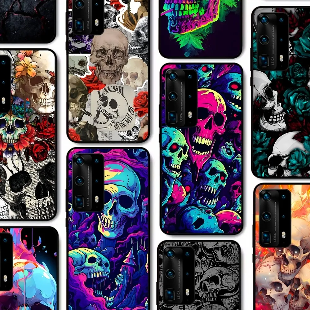 Gothic Fashion Skull Phone Case For Huawei P 8 9 10 20 30 40 50 Pro Lite Psmart Honor 10 lite 70 Mate 20lite